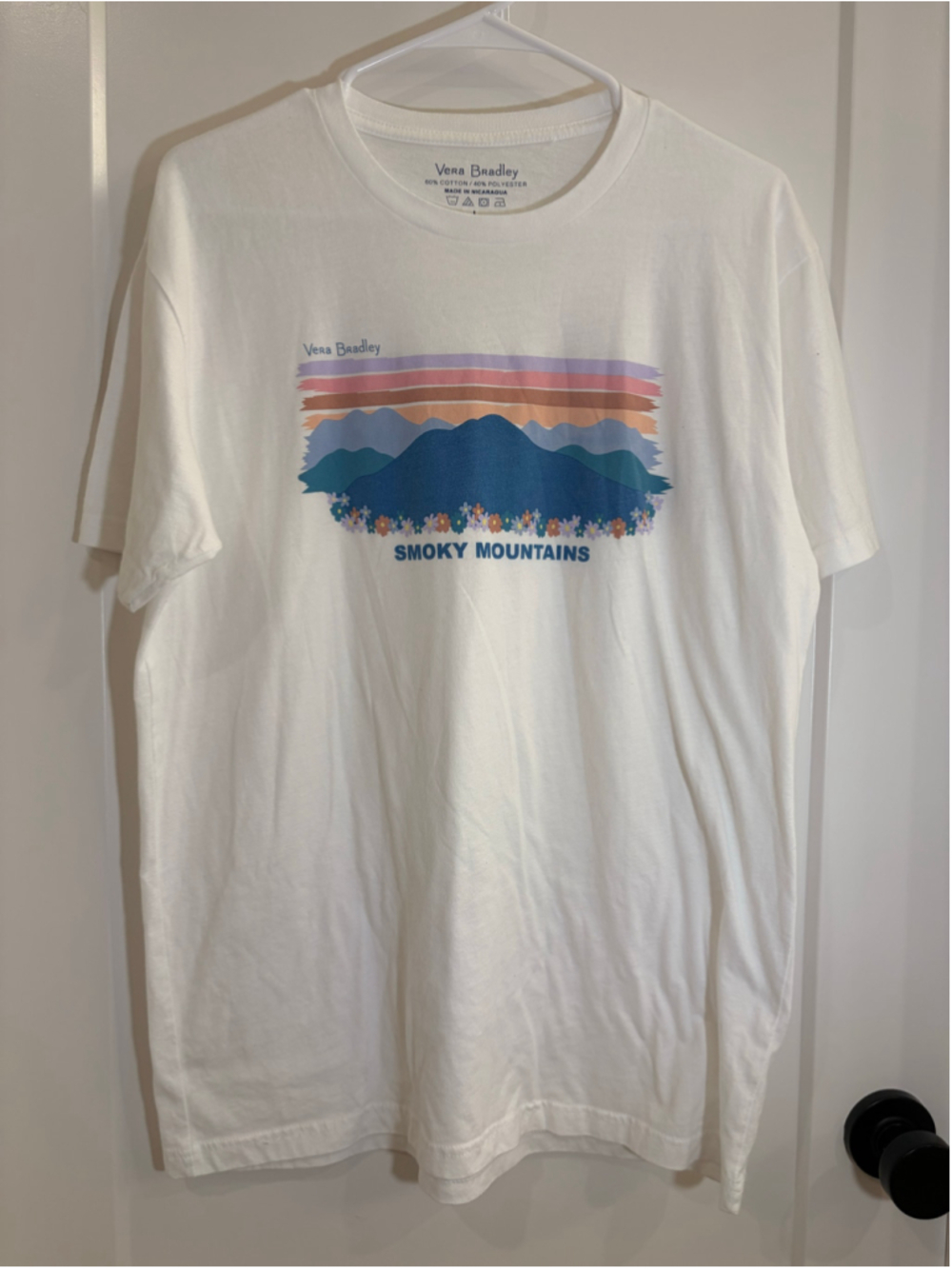 Vera Bradley Smoky Mountains National Park Graphic Tee White EUC Size L